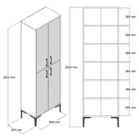 Комод Trendy Berlin A 200 x 60 x 35см / ДСП / Marmura White photo 6