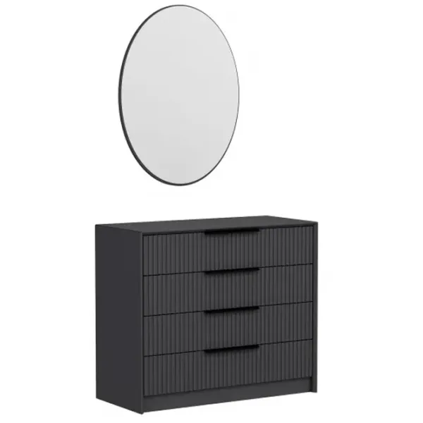 Comodă Trendy Kale Luxe 85 x 45 x 100 / Lemn / Antracit photo 1