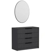 Comodă Trendy Kale Luxe 85 x 45 x 100 / Lemn / Antracit