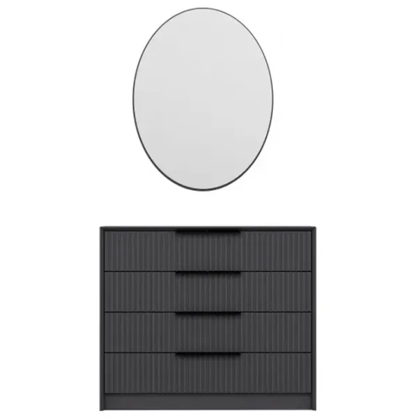 Comodă Trendy Kale Luxe 85 x 45 x 100 / Lemn / Antracit photo 2