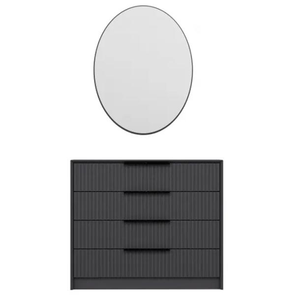 Comodă Trendy Kale Luxe 85 x 45 x 100 / Lemn / Antracit photo 2