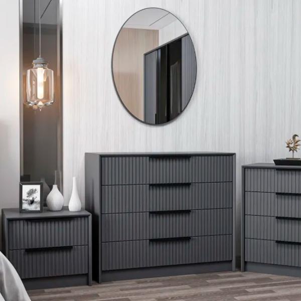 Comodă Trendy Kale Luxe 85 x 45 x 100 / Lemn / Antracit photo 3
