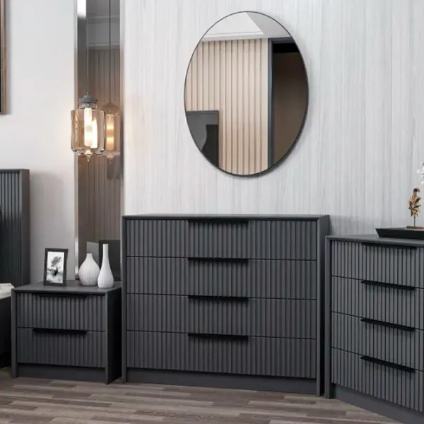 Comodă Trendy Kale Luxe 85 x 45 x 100 / Lemn / Antracit photo 4