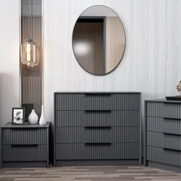 Comodă Trendy Kale Luxe 85 x 45 x 100 / Lemn / Antracit photo 5