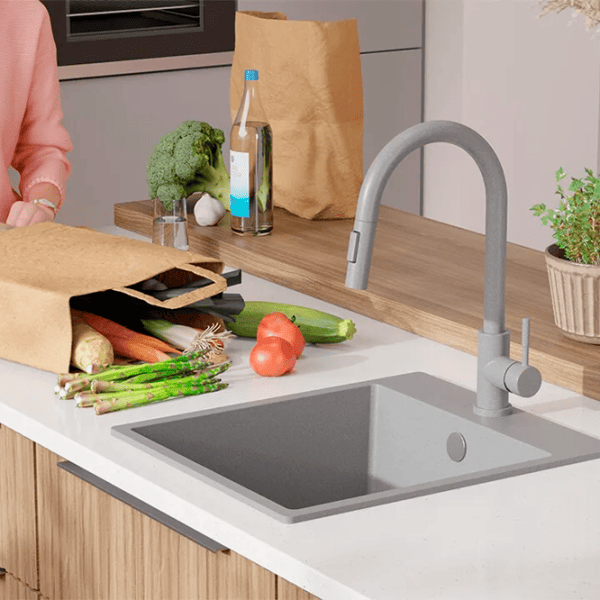 Кухонная мойка PRIMAGRAN RIGA 45 50 x 43 / Гранит / Серый photo 7