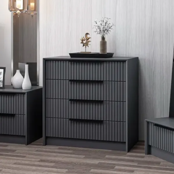 Comodă Trendy Kale Luxe 77 x 45 x 72 / Lemn / Antracit photo 4