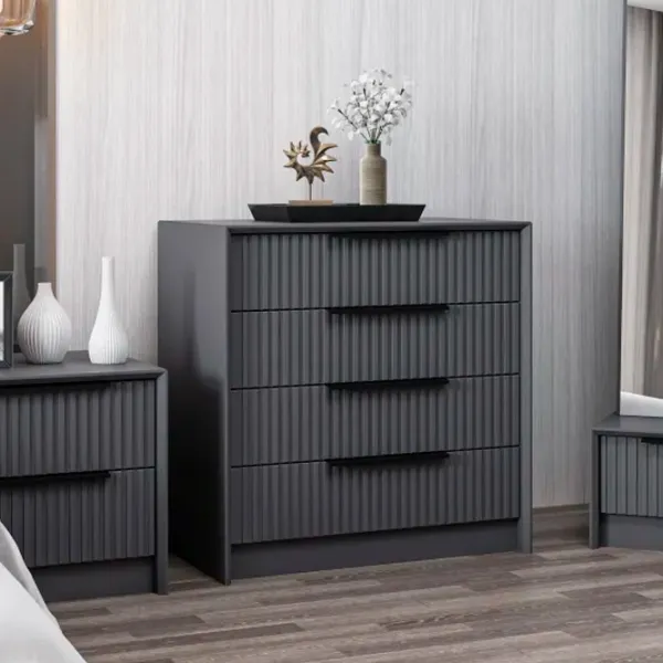Comodă Trendy Kale Luxe 77 x 45 x 72 / Lemn / Antracit photo 5