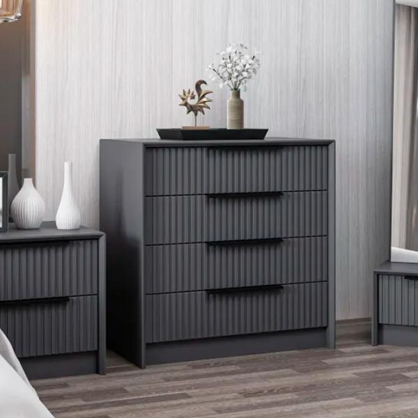 Comodă Trendy Kale Luxe 77 x 45 x 72 / Lemn / Antracit photo 5