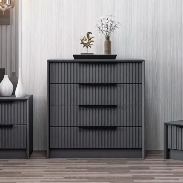 Comodă Trendy Kale Luxe 77 x 45 x 72 / Lemn / Antracit photo 6