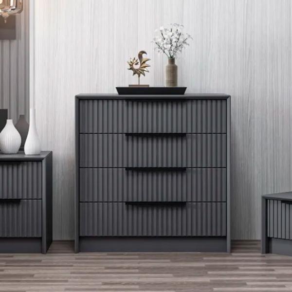 Comodă Trendy Kale Luxe 77 x 45 x 72 / Lemn / Antracit photo 6