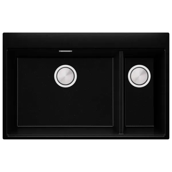 Кухонная мойка PRIMAGRAN OSLO 80 Duo Top 53 x 78 / Гранит / Черный металлик photo 1
