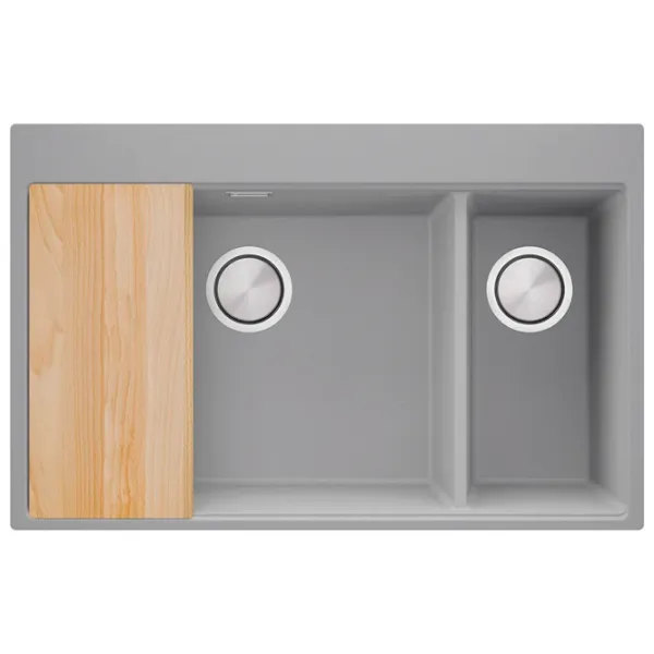 Кухонная мойка PRIMAGRAN OSLO 80 Duo Top 53 x 78 / Гранит / Серый photo 2