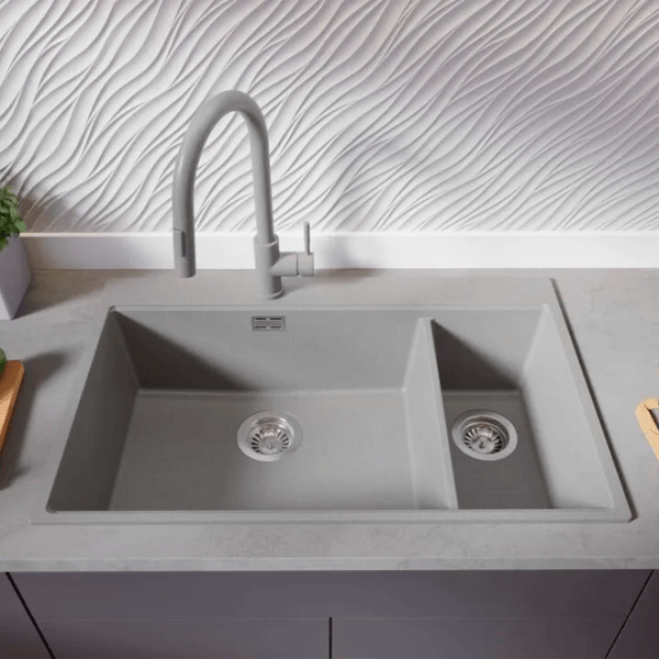 Кухонная мойка PRIMAGRAN OSLO 80 Duo Top 53 x 78 / Гранит / Серый photo 6