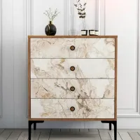 Comodă Trendy Lizbon 90.7 x 76 x 40 / PAL / Marmura White photo 3