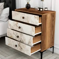Comodă Trendy Lizbon 90.7 x 76 x 40 / PAL / Marmura White photo 5