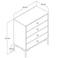 Комод Trendy Lizbon 90.7 x 76 x 40см / ДСП / Кремовый photo 4