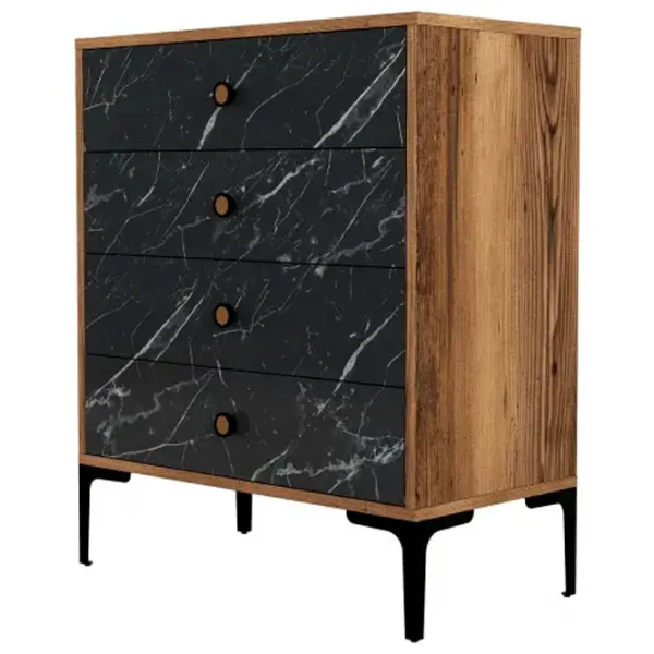 Comodă Trendy Lizbon 90.7 x 76 x 40 / PAL / Black photo 1