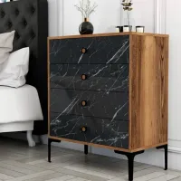 Комод Trendy Lizbon 90.7 x 76 x 40см / ДСП / Черный photo 2
