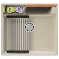 Кухонная мойка PRIMAGRAN OSLO 60 Pocket Multilevel 53 x 58 / Гранит / Бежевый