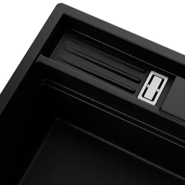 Кухонная мойка PRIMAGRAN OSLO 60 Pocket Multilevel 53 x 58 / Гранит / Черный металлик photo 2