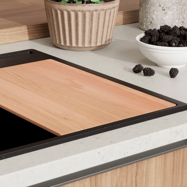 Кухонная мойка PRIMAGRAN OSLO 60 Pocket Multilevel 53 x 58 / Гранит / Черный металлик photo 6