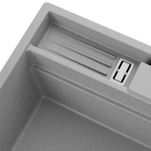 Кухонная мойка PRIMAGRAN OSLO 60 Pocket Multilevel 53 x 58 / Гранит / Серый photo 2