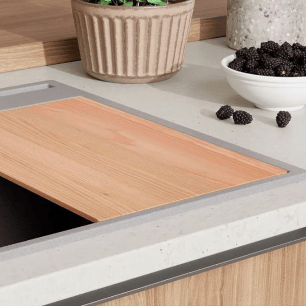 Кухонная мойка PRIMAGRAN OSLO 60 Pocket Multilevel 53 x 58 / Гранит / Серый photo 6