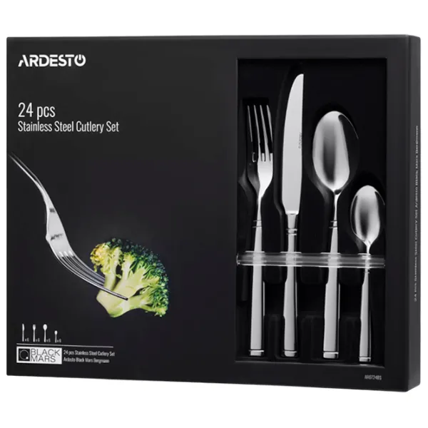Set tacâmuri Ardesto AR0724BS Oțel inoxidabil / 24 photo 1