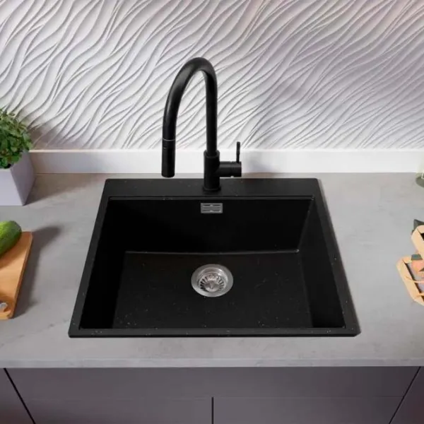 Кухонная мойка PRIMAGRAN OSLO 60 Top 53 x 58 / Гранит / Черный photo 6