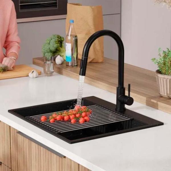 Кухонная мойка PRIMAGRAN OSLO 60 Top 53 x 58 / Гранит / Черный photo 8
