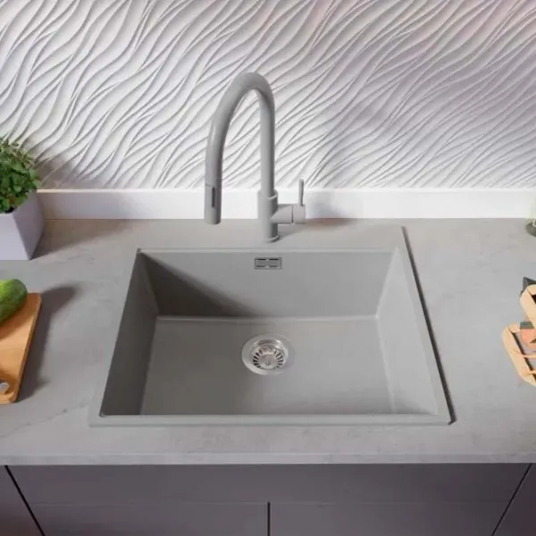 Кухонная мойка PRIMAGRAN OSLO 60 Top 53 x 58 / Гранит / Серый photo 7