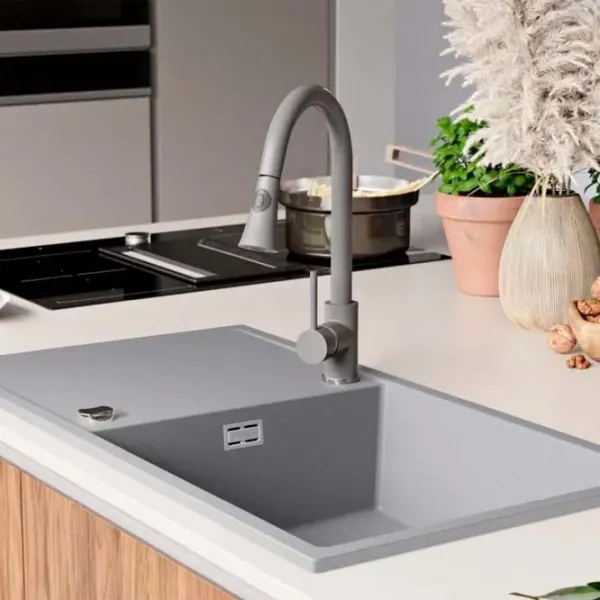 Кухонная мойка PRIMAGRAN IBIZA 900-60 50 x 90 / Гранит / Серый photo 2