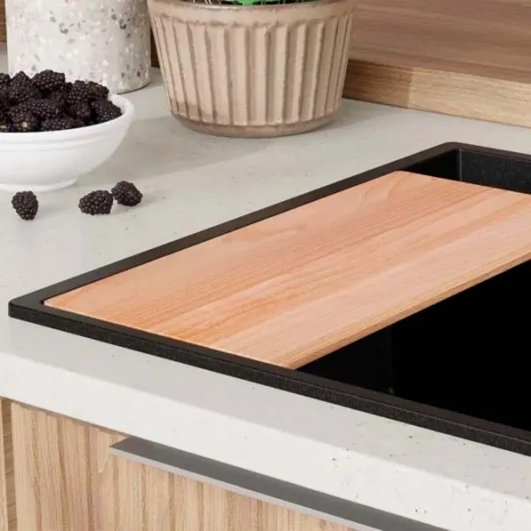 Кухонная мойка PRIMAGRAN OSLO 80 Pocket Multilevel 53 x 78 / Гранит / Черный photo 5