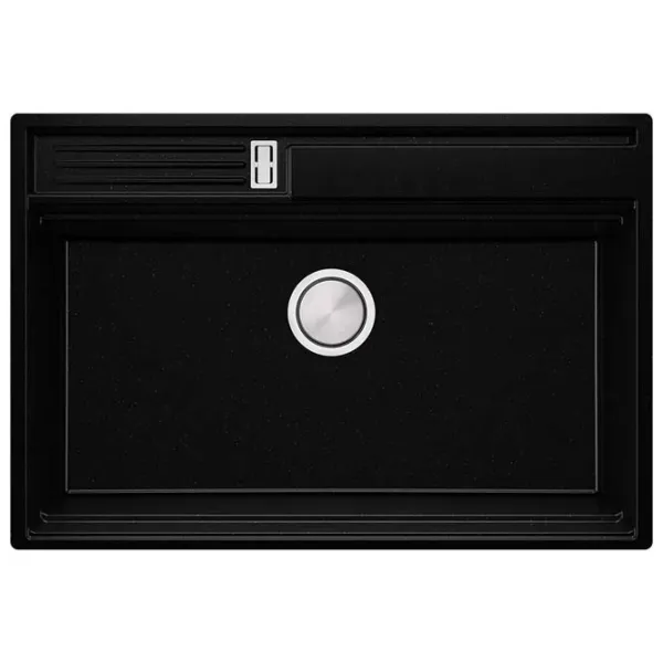 Кухонная мойка PRIMAGRAN OSLO 80 Pocket Multilevel 53 x 78 / Гранит / Черный металлик photo 1