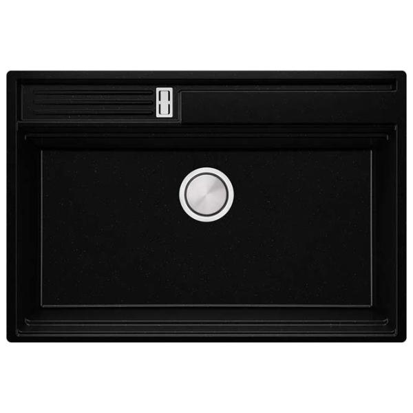 Кухонная мойка PRIMAGRAN OSLO 80 Pocket Multilevel 53 x 78 / Гранит / Черный металлик photo 1
