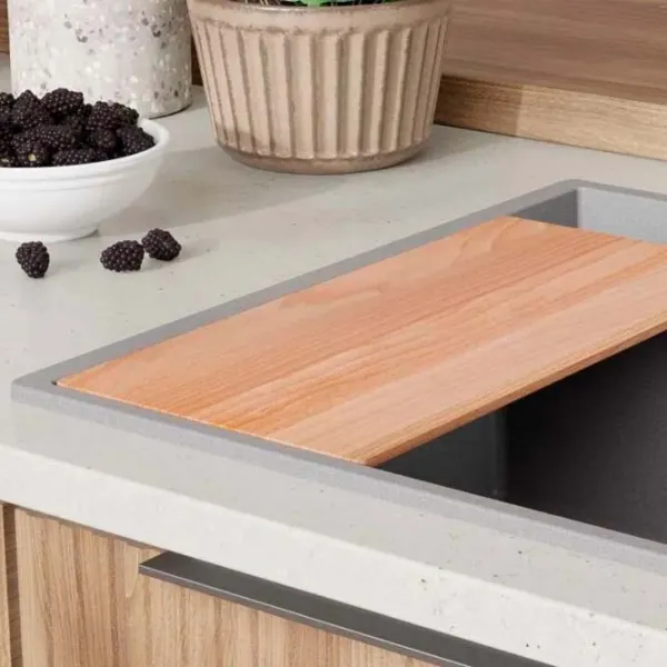 Кухонная мойка PRIMAGRAN OSLO 80 Pocket Multilevel 53 x 78 / Гранит / Серый photo 4