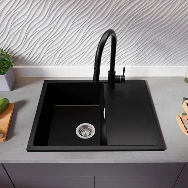 Кухонная мойка PRIMAGRAN IBIZA 620-45 50 x 62 / Гранит / Черный photo 4