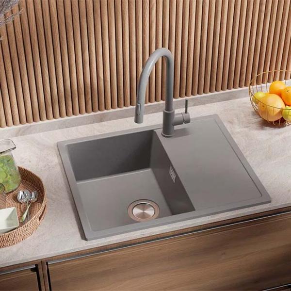 Кухонная мойка PRIMAGRAN IBIZA 620-45 50 x 62 / Гранит / Серый photo 3