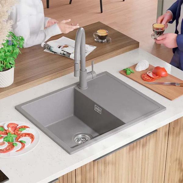 Кухонная мойка PRIMAGRAN IBIZA 620-45 50 x 62 / Гранит / Серый photo 4