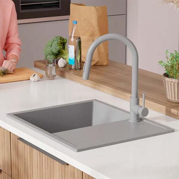 Кухонная мойка PRIMAGRAN IBIZA 620-45 50 x 62 / Гранит / Серый photo 6