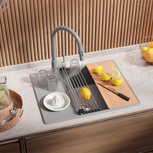 Кухонная мойка PRIMAGRAN COPENHAGEN 620-50 Top 50 x 62 / Гранит / Серый photo 7