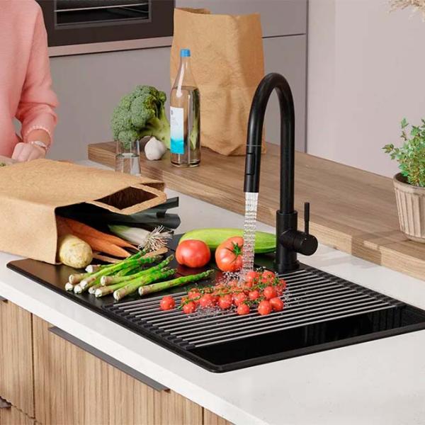 Кухонная мойка PRIMAGRAN COPENHAGEN 780-50 Top 50 x 78 / Гранит / Черный photo 8