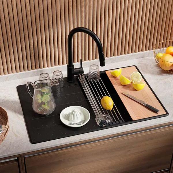 Кухонная мойка PRIMAGRAN COPENHAGEN 780-50 Top 50 x 78 / Гранит / Черный металлик photo 6