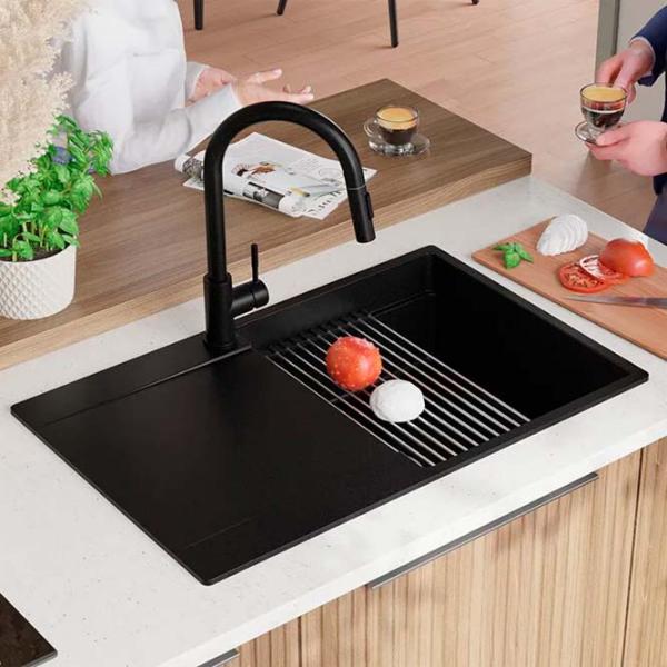 Кухонная мойка PRIMAGRAN SAN FRANCISCO 780-50 level 50 x 78 / Гранит / Черный photo 4