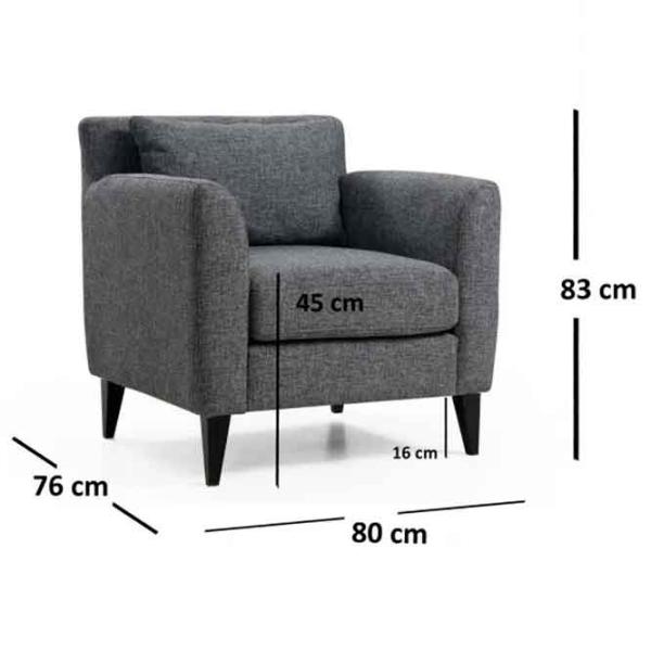 Fotoliu Trendy Nordic Black Gray photo 2