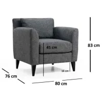 Fotoliu Trendy Nordic Black Gray photo 2