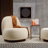 Fotoliu Trendy Tina Bouclet Brown White photo 3