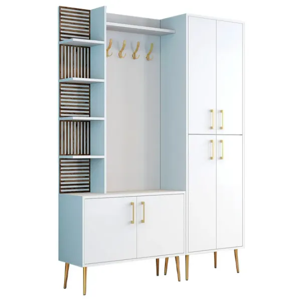 Шкаф для прихожей Trendy Sala Stand Viyana DA ДСП / White Gold photo 1