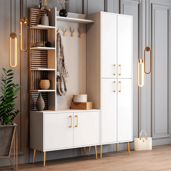 Шкаф для прихожей Trendy Sala Stand Viyana DA ДСП / White Gold photo 4
