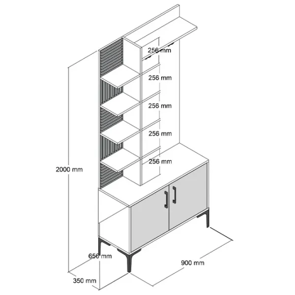 Dulap pentru antreu Trendy Sala Stand Viyana D PAL / White photo 6